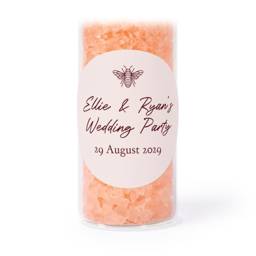 Glassrør med runde klistremerker & rosa badesalt - 12 stk