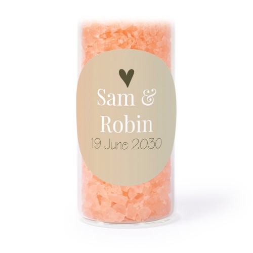 Tube avec sticker rond & sel de bain rose (lot de 12) Tube avec sticker rond & sel de bain rose (lot de 12)