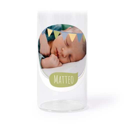 Tubes en verre avec autocollants ronds - lot de 12s Tubes en verre avec autocollants ronds - lot de 12s