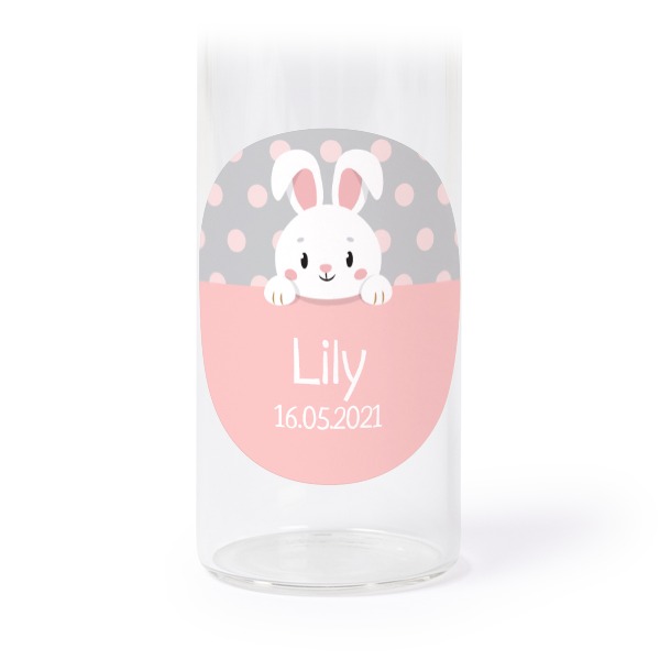 Glasrör med kork och runda klistermärken - 12 st