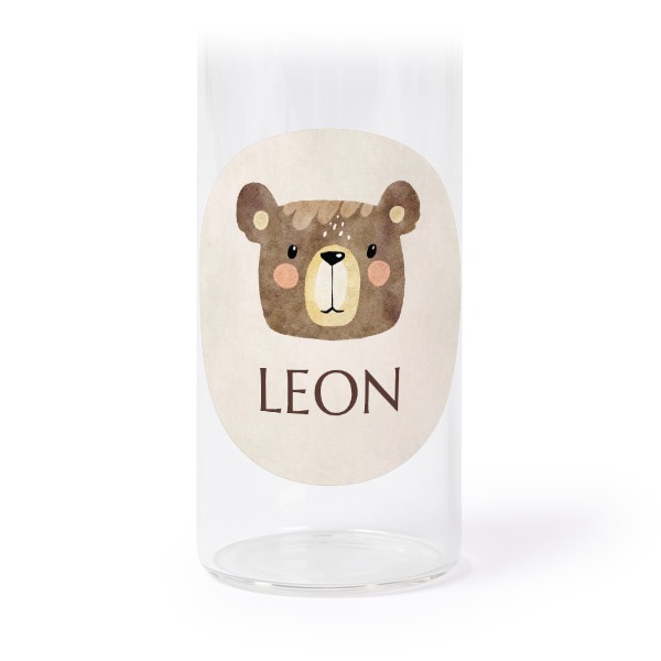 Glass tube with cork and round stickers - 12 pcs
