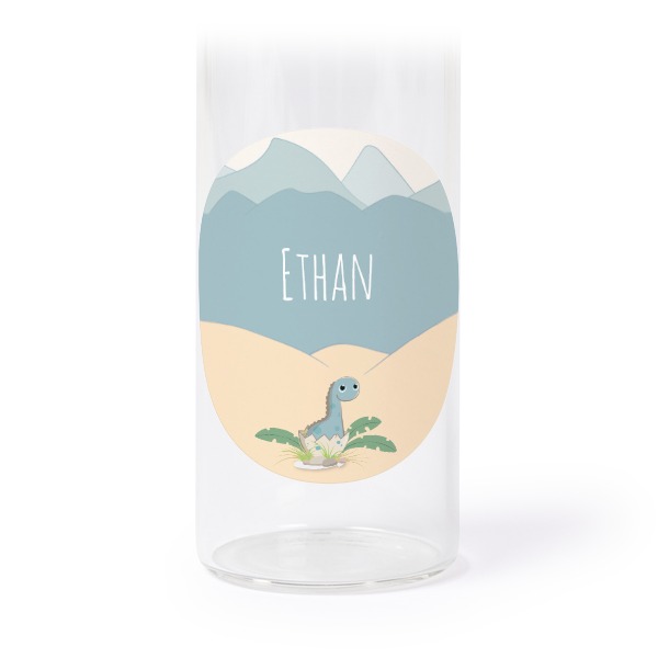 Glasrør med låg og runde klistermærker - 12 stk