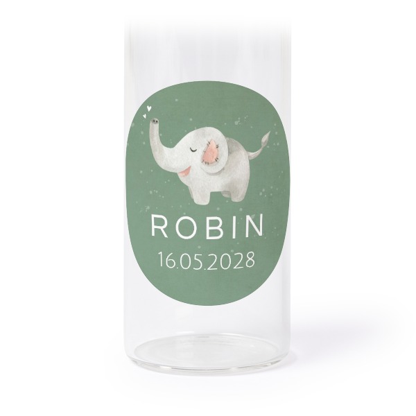 Glazen buisjes met ronde stickers - set van 12