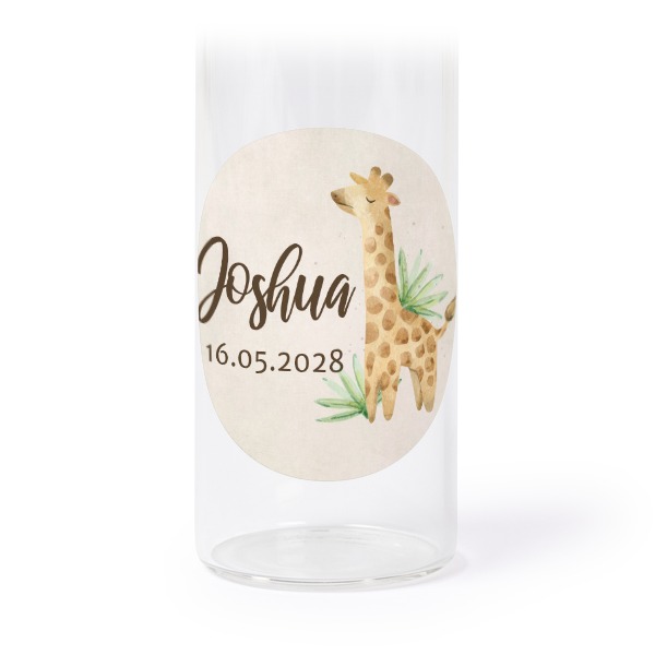 Glass tube with cork and round stickers - 12 pcs