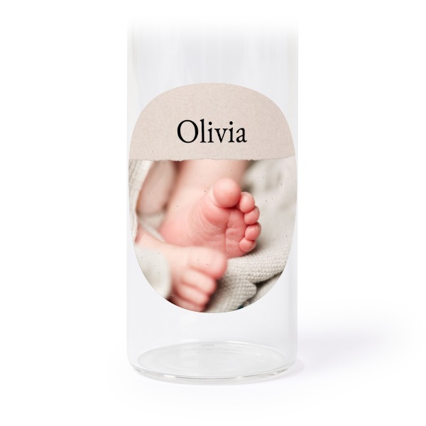 Lasiputki korkilla ja pyöreillä tarroilla - 12 kpl