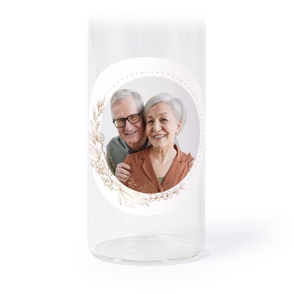 Glazen buisjes met ronde stickers - set van 12 Glazen buisjes met ronde stickers - set van 12