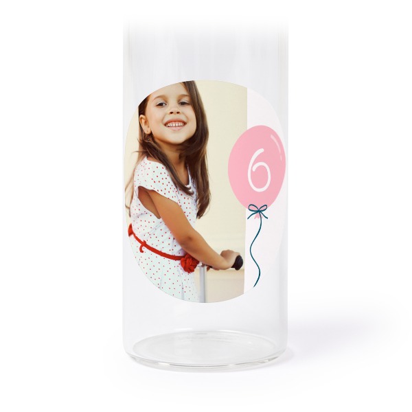 Tubes en verre avec autocollants ronds - lot de 12s