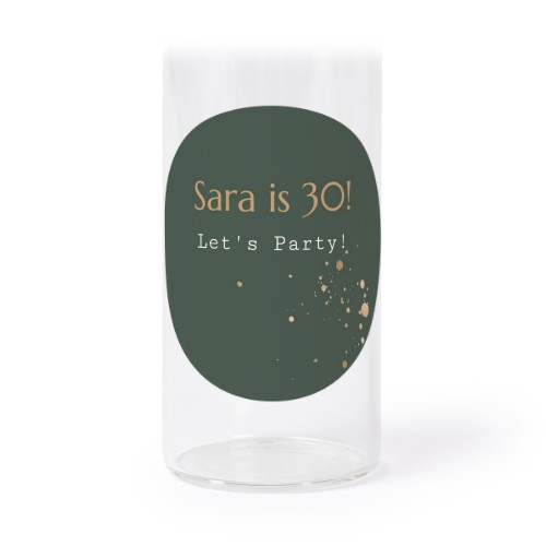Glass tube with cork and round stickers - 12 pcs
