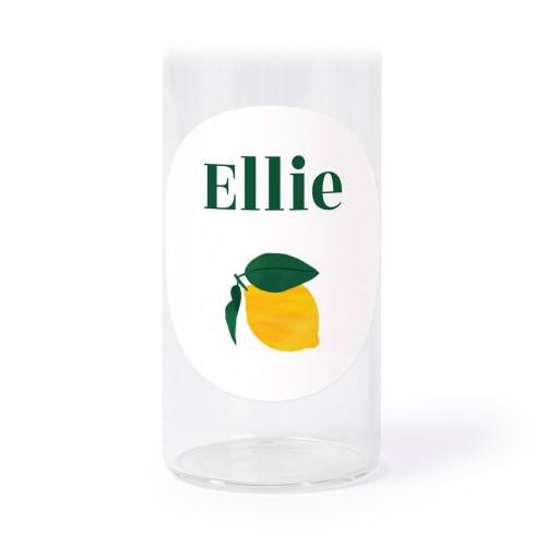 Glass tube with cork and round stickers - 12 pcs