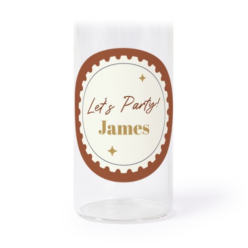 Glass tube with cork and round stickers - 12 pcs