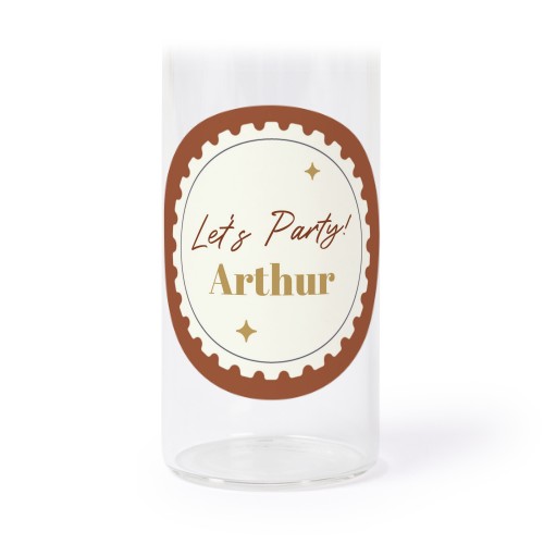 Glassrør med kork og runde klistremerker - 12 stk