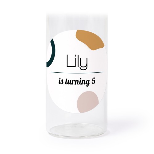 Tubes en verre avec autocollants ronds - lot de 12s