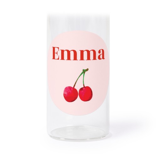 Glassrør med kork og runde klistremerker - 12 stk