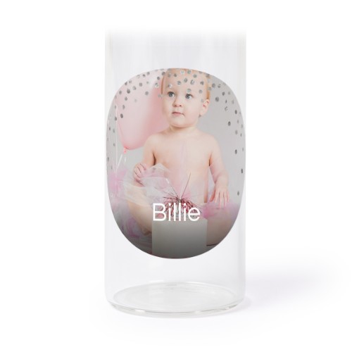 Glass tube with cork and round stickers - 12 pcs