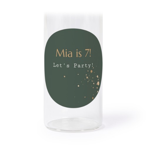 Glassrør med kork og runde klistremerker - 12 stk