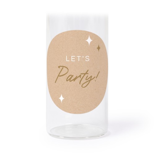 Glass tube with cork and round stickers - 12 pcs