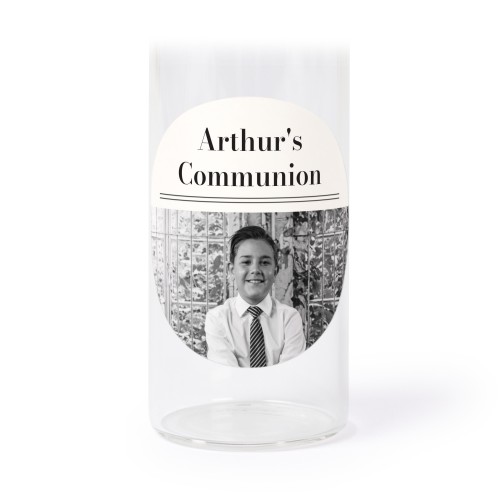 Glass tube with cork and round stickers - 12 pcs