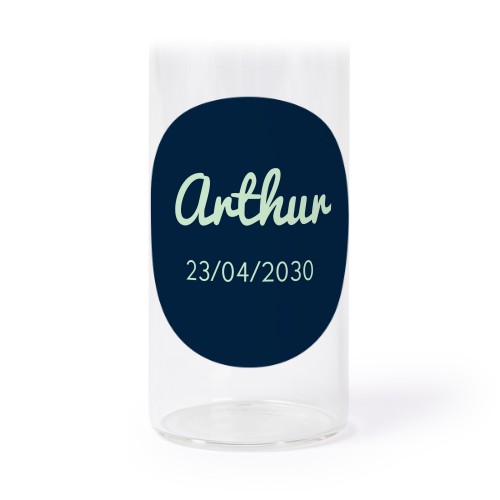 Glass tube with cork and round stickers - 12 pcs