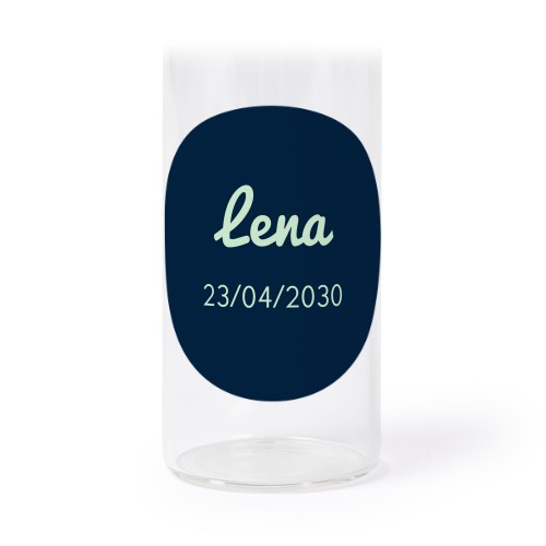 Glass tube with cork and round stickers - 12 pcs