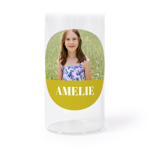 Glass tube with cork and round stickers - 12 pcs