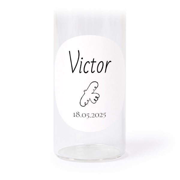 Tubes en verre avec autocollants ronds - lot de 12s