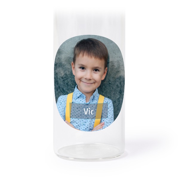 Glass tube with cork and round stickers - 12 pcs