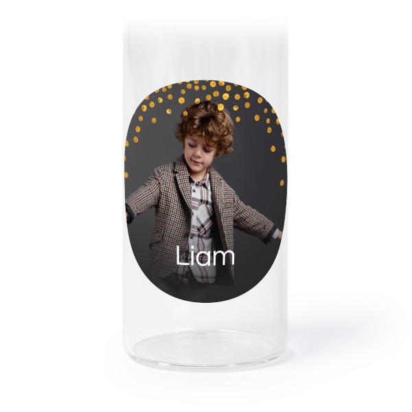 Glazen buisjes met ronde stickers - set van 12