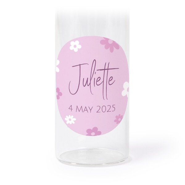 Glazen buisjes met ronde stickers - set van 12