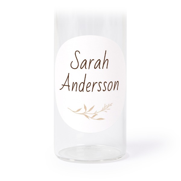 Glass tube with cork and round stickers - 12 pcs