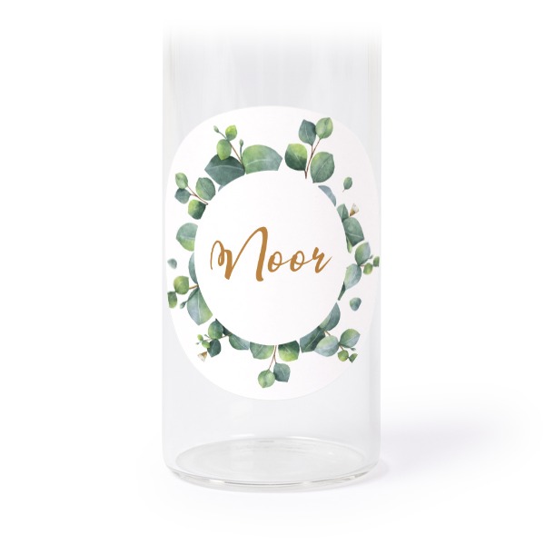 Glass tube with cork and round stickers - 12 pcs Glass tube with cork and round stickers - 12 pcs