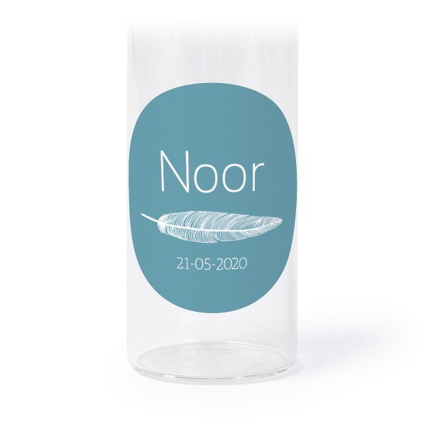 Glass tube with cork and round stickers - 12 pcs