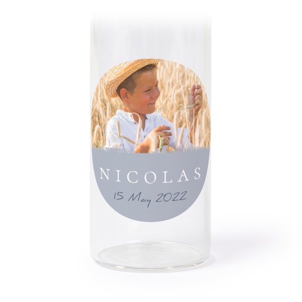 Glass tube with cork and round stickers - 12 pcs