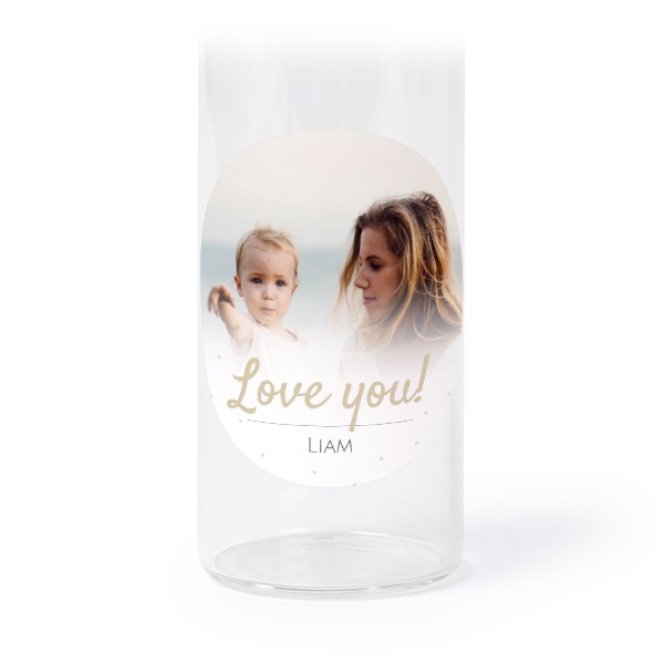Glass tube with cork and round stickers - 12 pcs Glass tube with cork and round stickers - 12 pcs