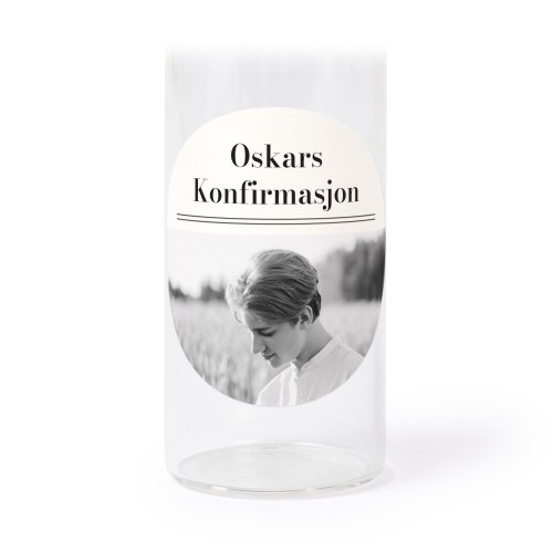 Glassrør med kork og runde klistremerker - 12 stk