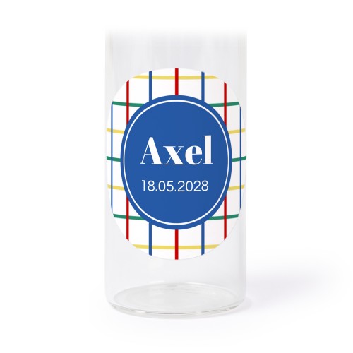 Glasrör med kork och runda klistermärken - 12 st