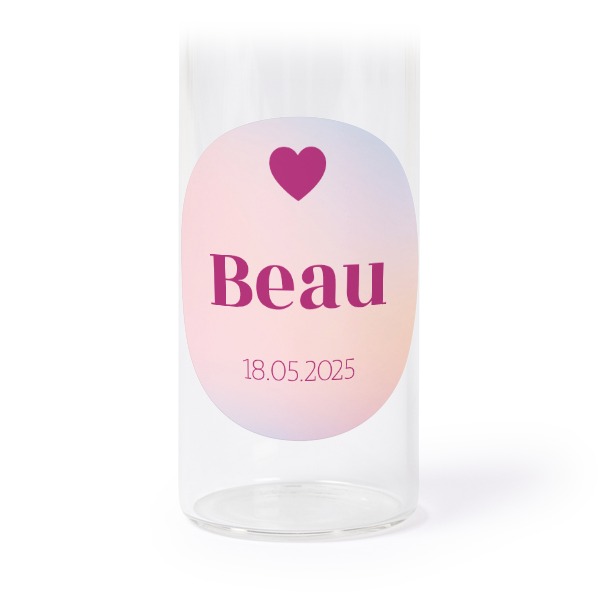 Glass tube with cork and round stickers - 12 pcs