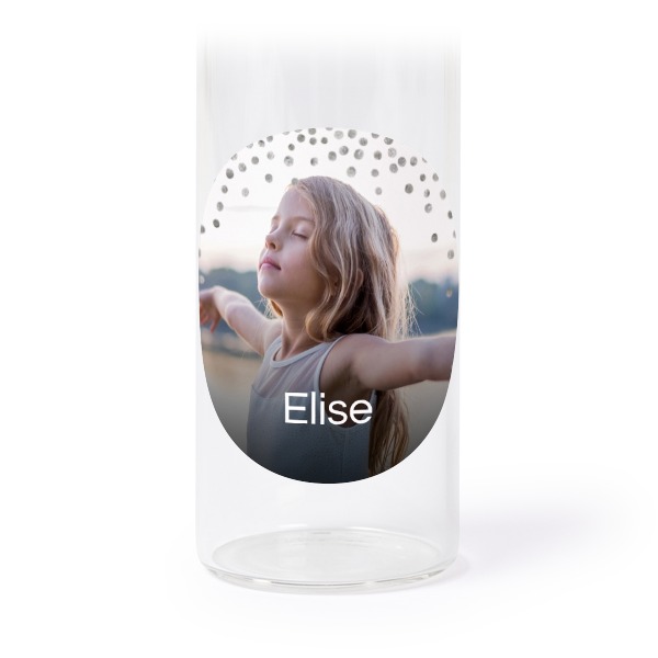 Glazen buisjes met ronde stickers - set van 12 Glazen buisjes met ronde stickers - set van 12
