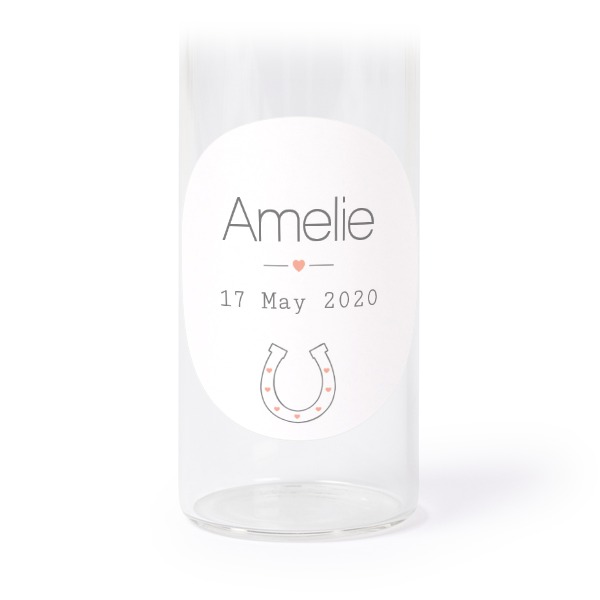 Glassrør med kork og runde klistremerker - 12 stk Glassrør med kork og runde klistremerker - 12 stk