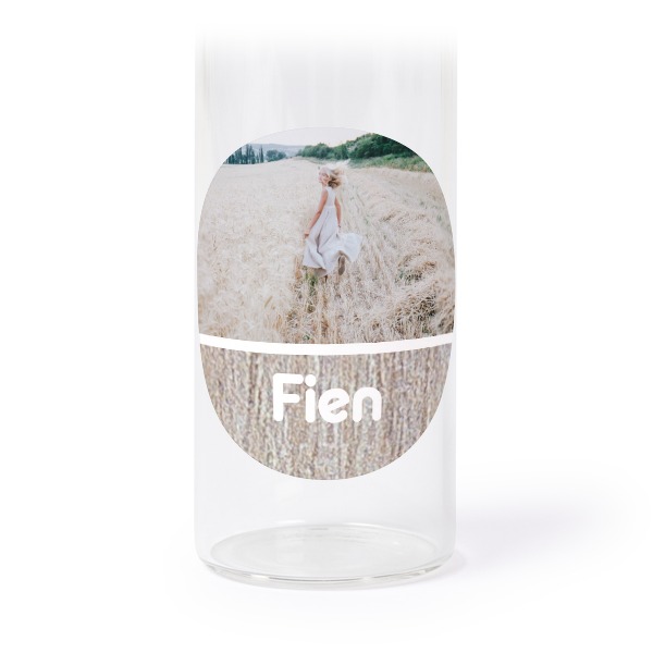 Glass tube with cork and round stickers - 12 pcs