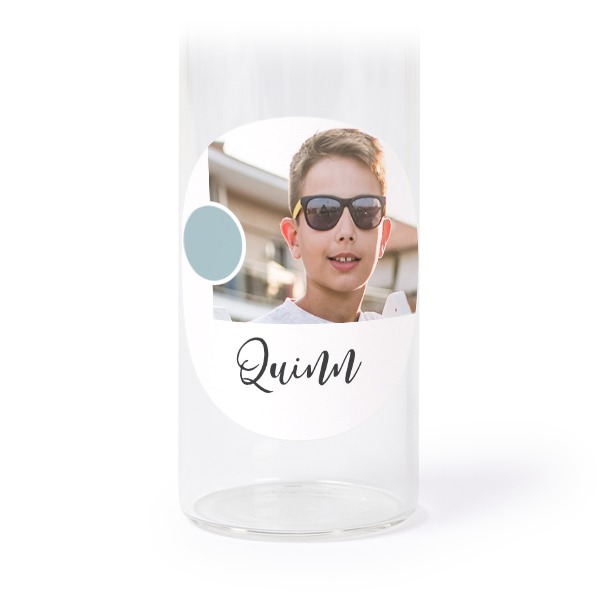 Glazen buisjes met ronde stickers - set van 12