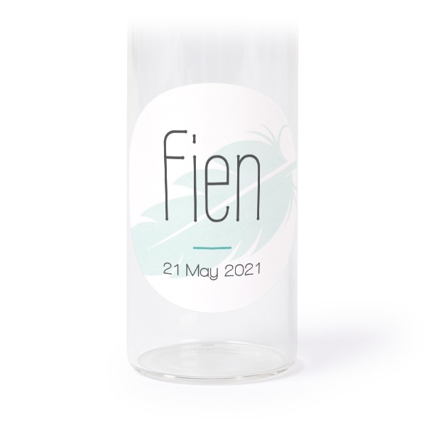 Glass tube with cork and round stickers - 12 pcs
