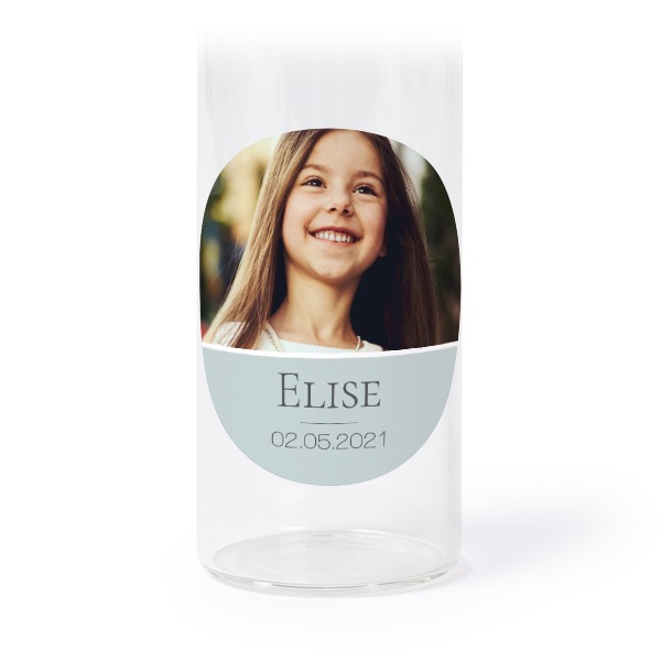 Glass tube with cork and round stickers - 12 pcs