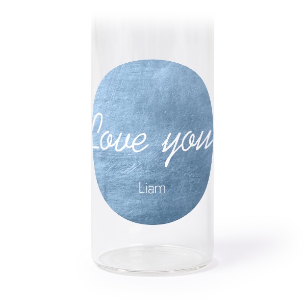 Glass tube with cork and round stickers - 12 pcs