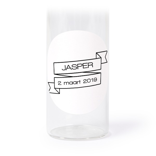 Tubes en verre avec autocollants ronds - lot de 12s
