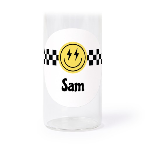 Glazen buisjes met ronde stickers - set van 12