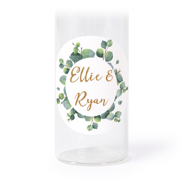 Glass tube with cork and round stickers - 12 pcs Glass tube with cork and round stickers - 12 pcs