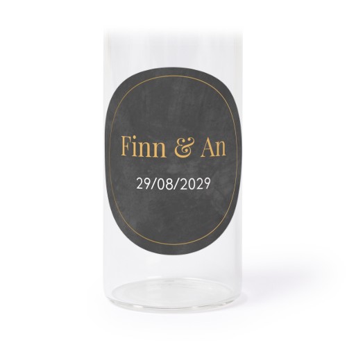 Glasrør med låg og runde klistermærker - 12 stk Glasrør med låg og runde klistermærker - 12 stk