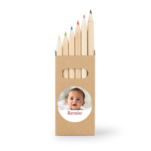 Kleurpotloden stickers rond (set van 12)