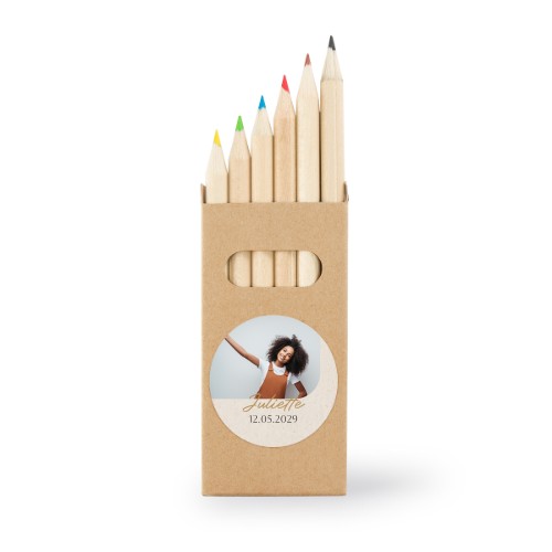 Colored Pencils Sticker Round - set of 12