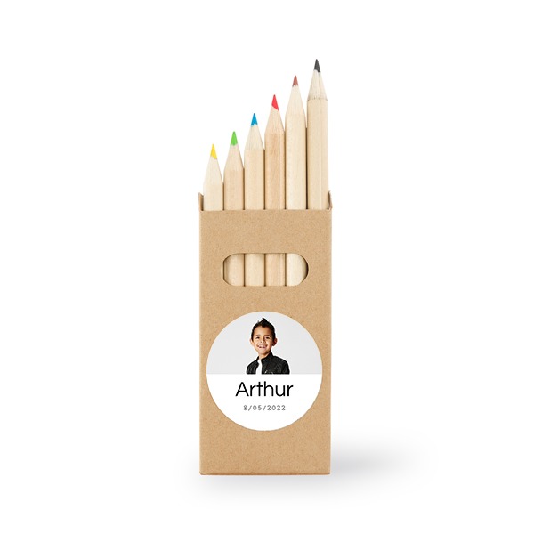 Colored Pencils Sticker Round - set of 12
